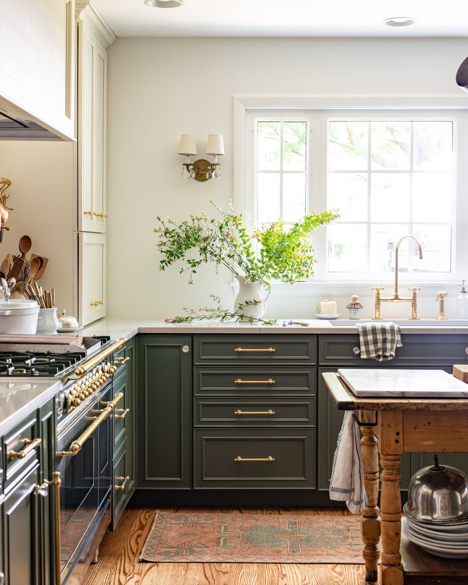 Unlacquered Brass Bridge Faucet, Antique Brass Kitchen Tap - BRASSDORIA