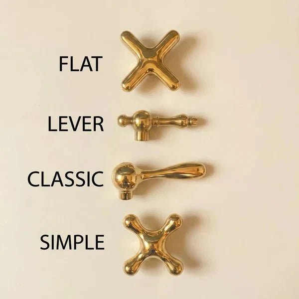 Unlacquered Brass Bridge Kitchen Faucet - Solid Brass Kitchen Tap - BRASSDORIA