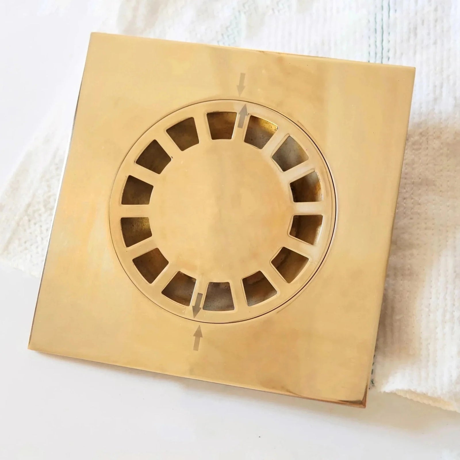 Unlacquered Brass Floor Drain, Solid Brass Square Floor Drain - BRASSDORIA