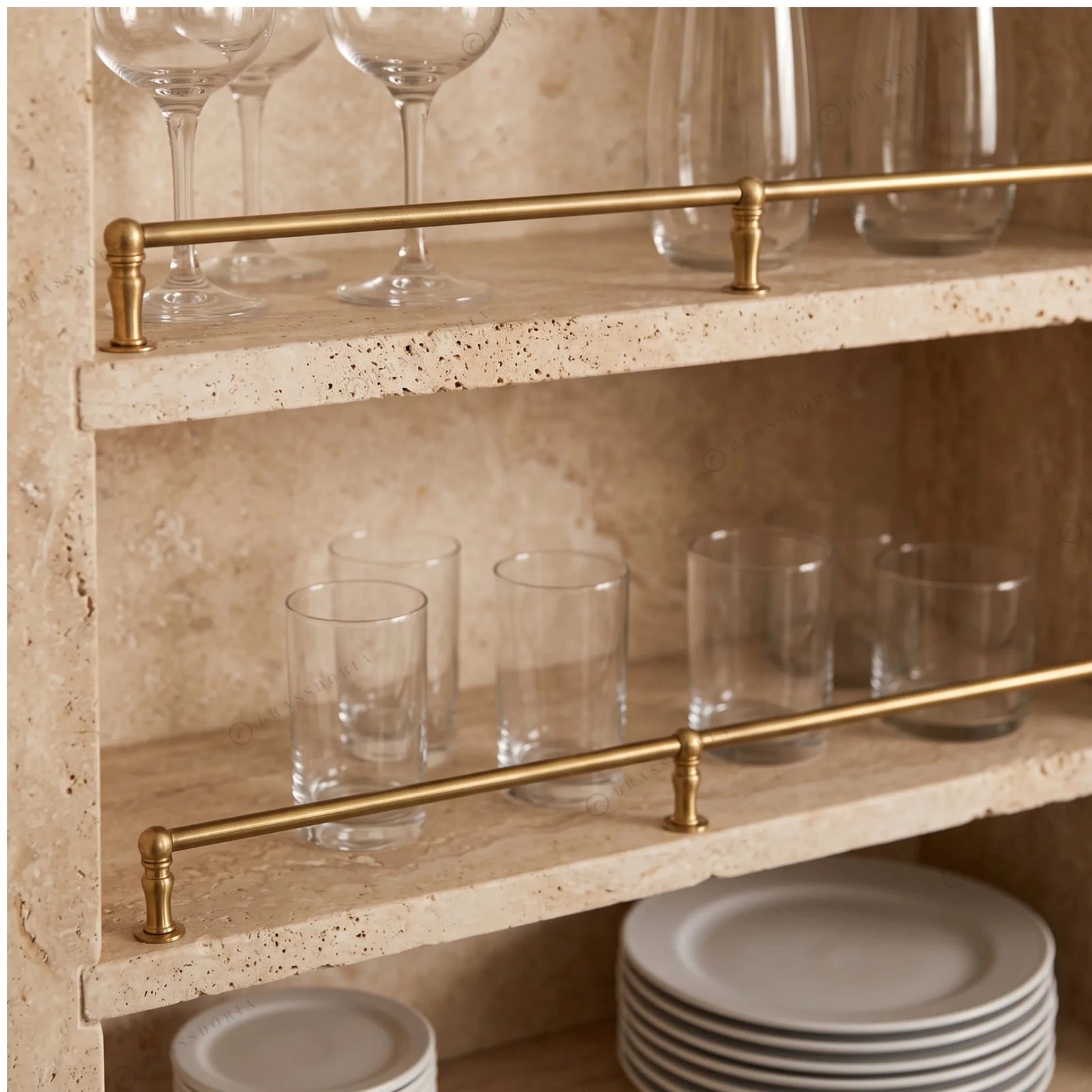 Unlacquered Brass Gallery Rail – Turned Finial Shelf Rail - BRASSDORIA