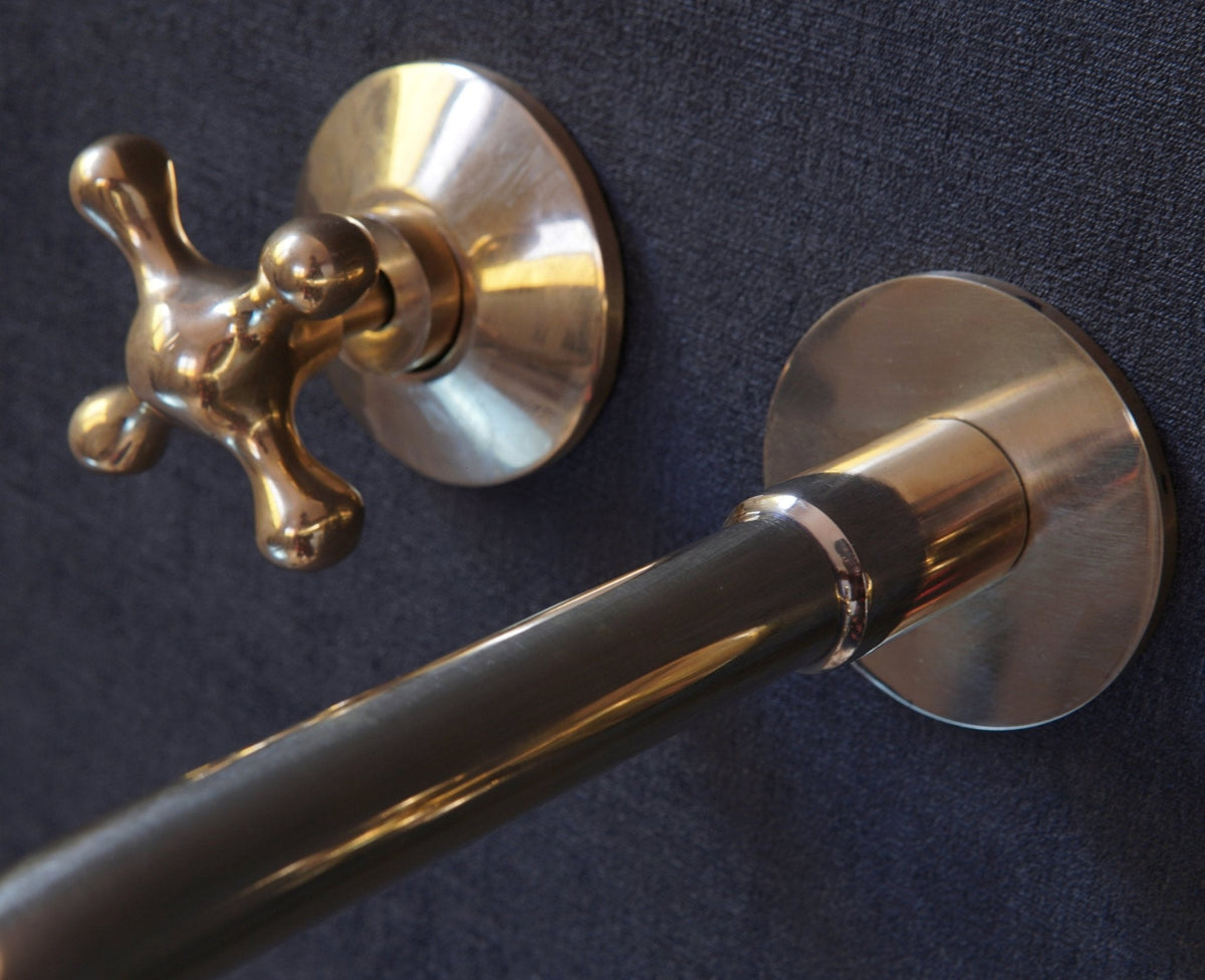 Unlacquered Brass Handcrafted Wall Mounted Faucet, Snake Style - BRASSDORIA