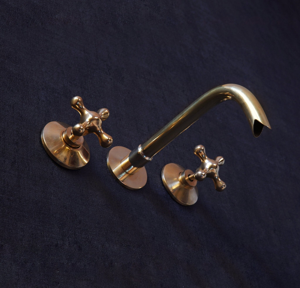 Unlacquered Brass Handcrafted Wall Mounted Faucet, Snake Style - BRASSDORIA