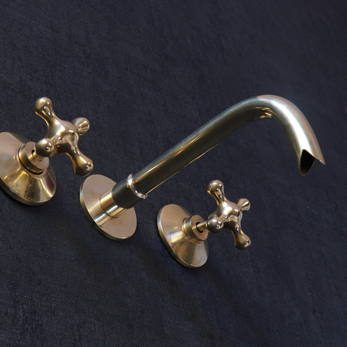 Unlacquered Brass Handcrafted Wall Mounted Faucet, Snake Style - BRASSDORIA