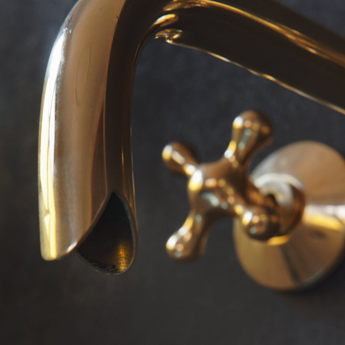 Unlacquered Brass Handcrafted Wall Mounted Faucet, Snake Style - BRASSDORIA