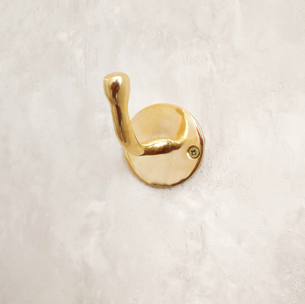 Unlacquered Brass Hook For Wall - BRASSDORIA