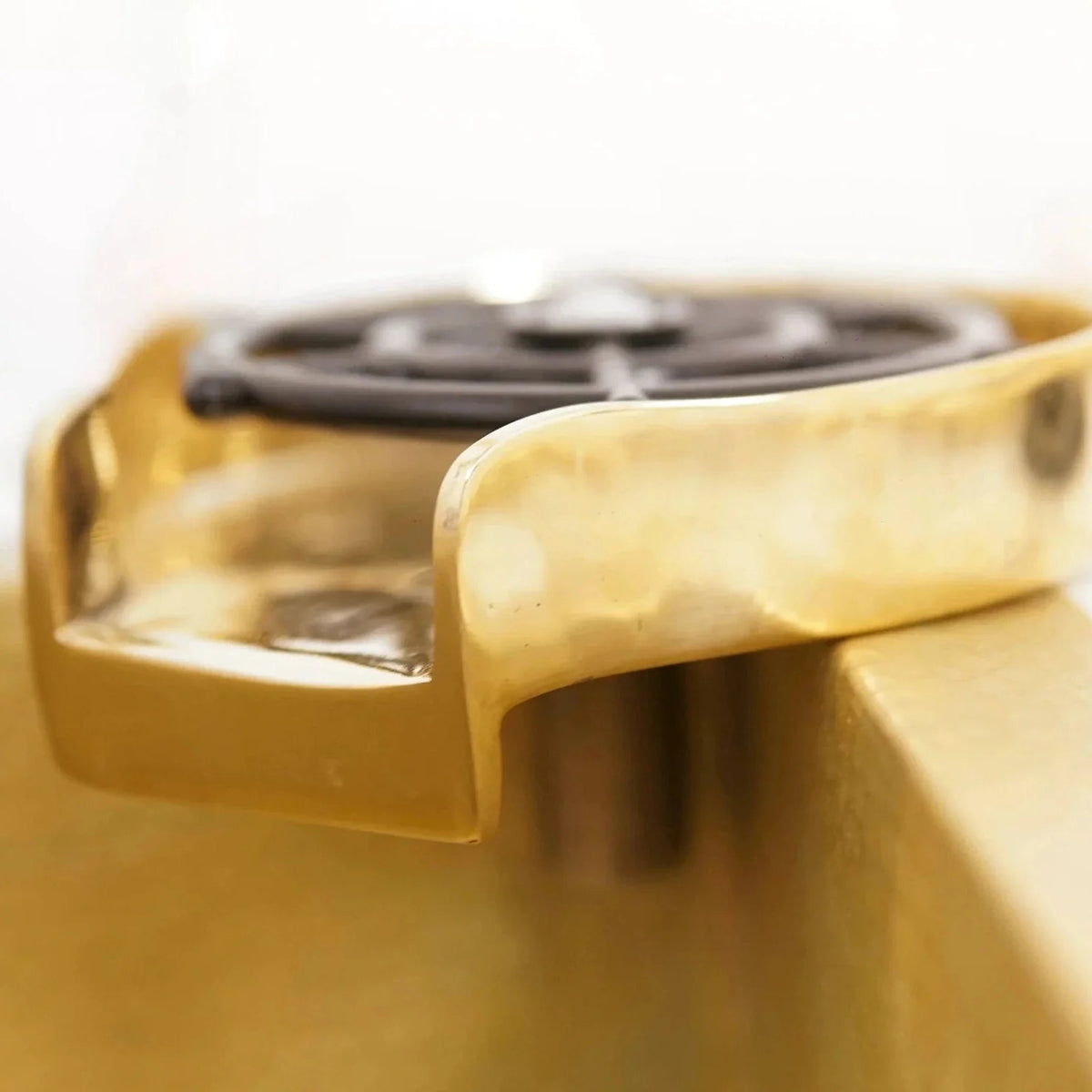 Unlacquered Brass Kitchen Cup Cleaner, Brass Glass Rinser - BRASSDORIA