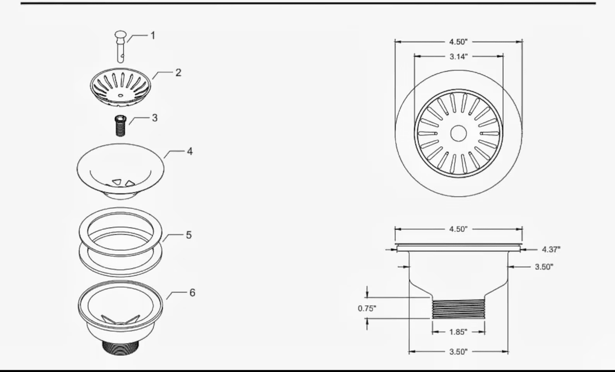 Unlacquered Brass Kitchen Sink Strainer, Sink Waste, Strainer Basket, Drain Cover & Basket Strainer - BRASSDORIA