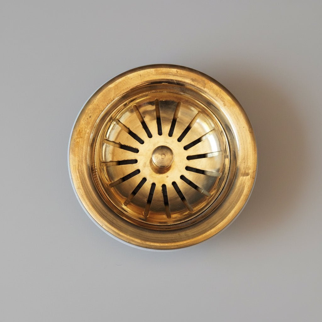 Unlacquered Brass Kitchen Sink Strainer, Sink Waste, Strainer Basket, Drain Cover & Basket Strainer - BRASSDORIA