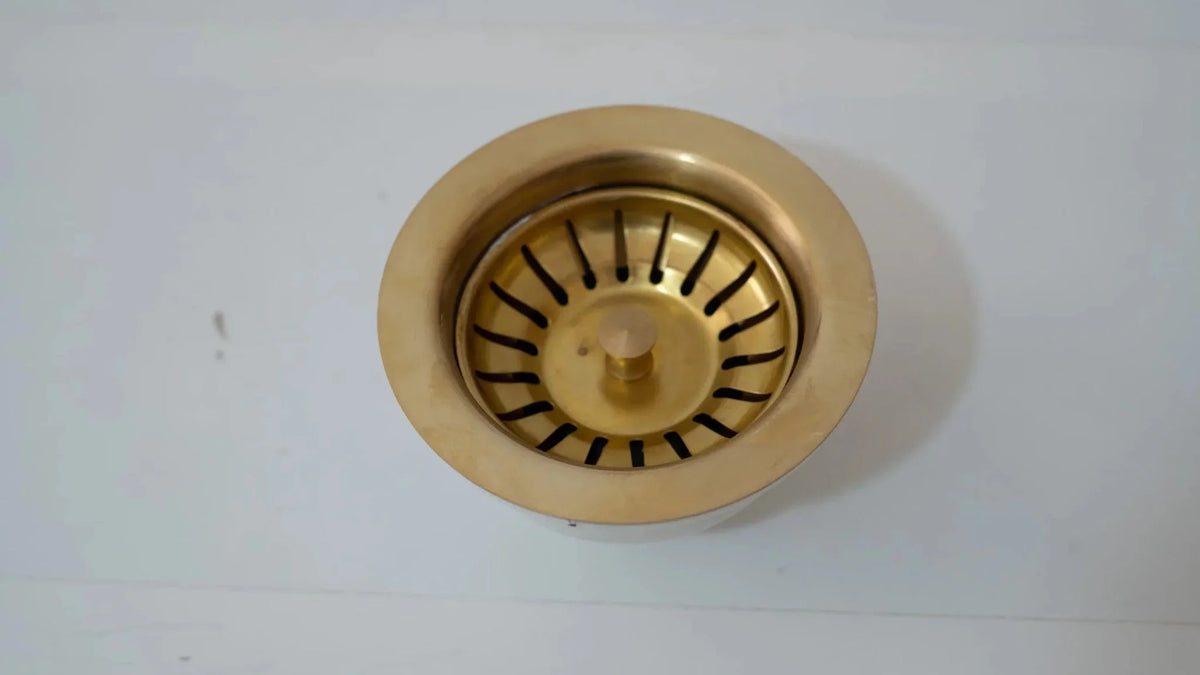 Unlacquered Brass Kitchen Sink Strainer, Sink Waste, Strainer Basket, Drain Cover & Basket Strainer - BRASSDORIA