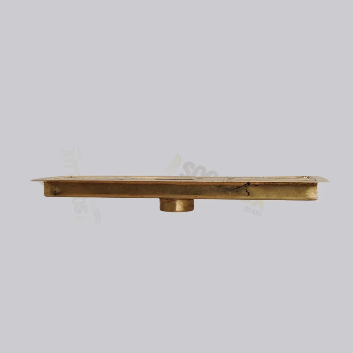 Unlacquered Brass Linear Floor Drain for Modern Bathrooms - BRASSDORIA