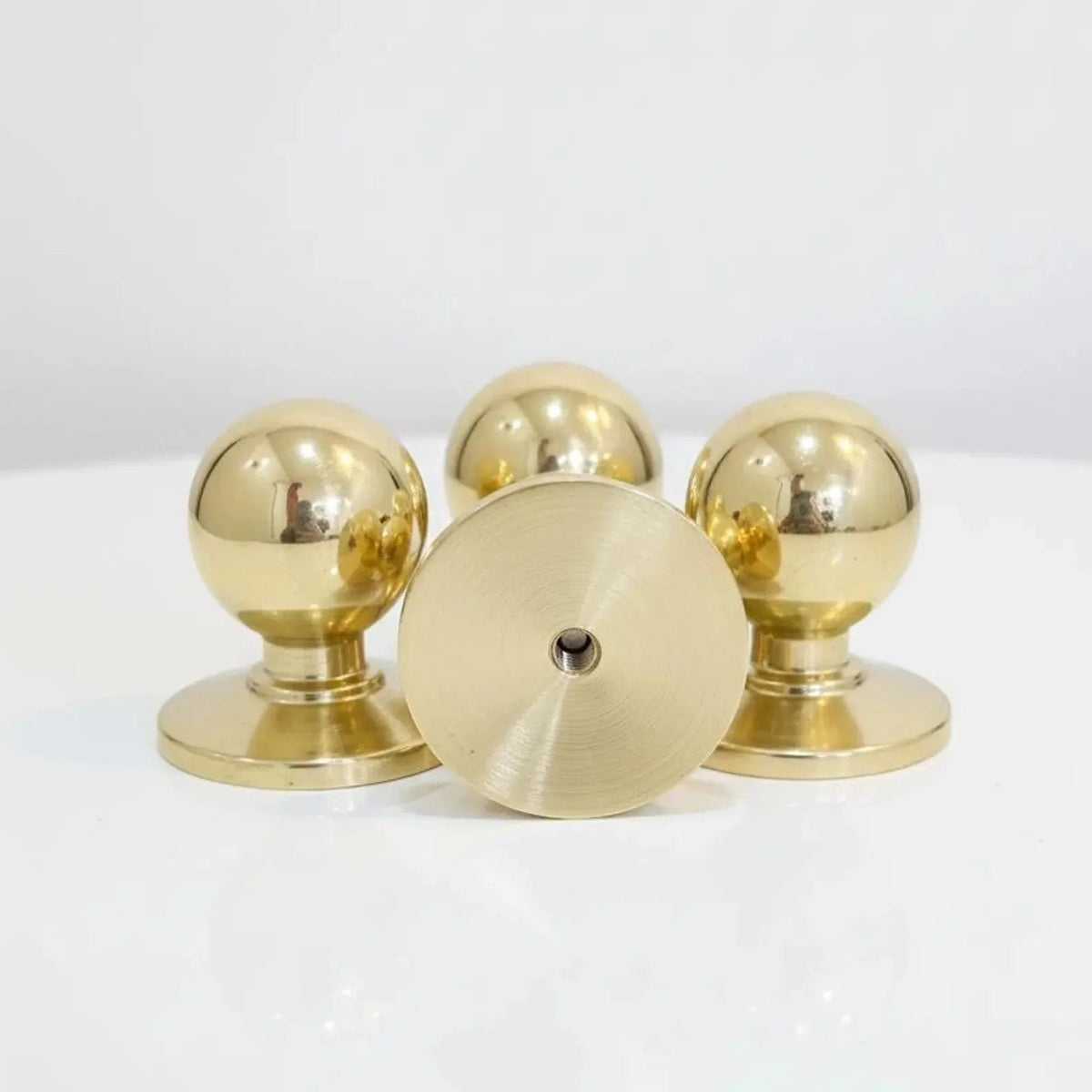 Unlacquered Brass Round Cabinet Knobs – Solid Brass Drawer Knobs - BRASSDORIA