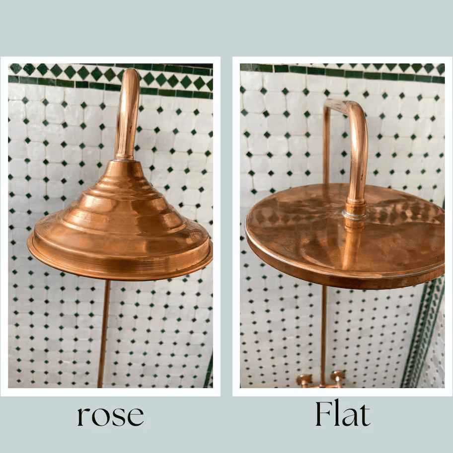 Unlacquered Brass Shower System, Vintage Head Combo, Exposed Pipe - BRASSDORIA