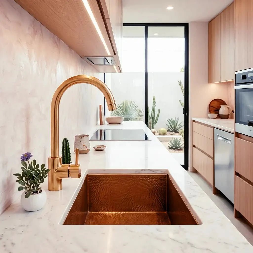 Unlacquered Brass Single Hole Basin Faucet, Brass Mixer Tap, Bar Prep faucet - BRASSDORIA