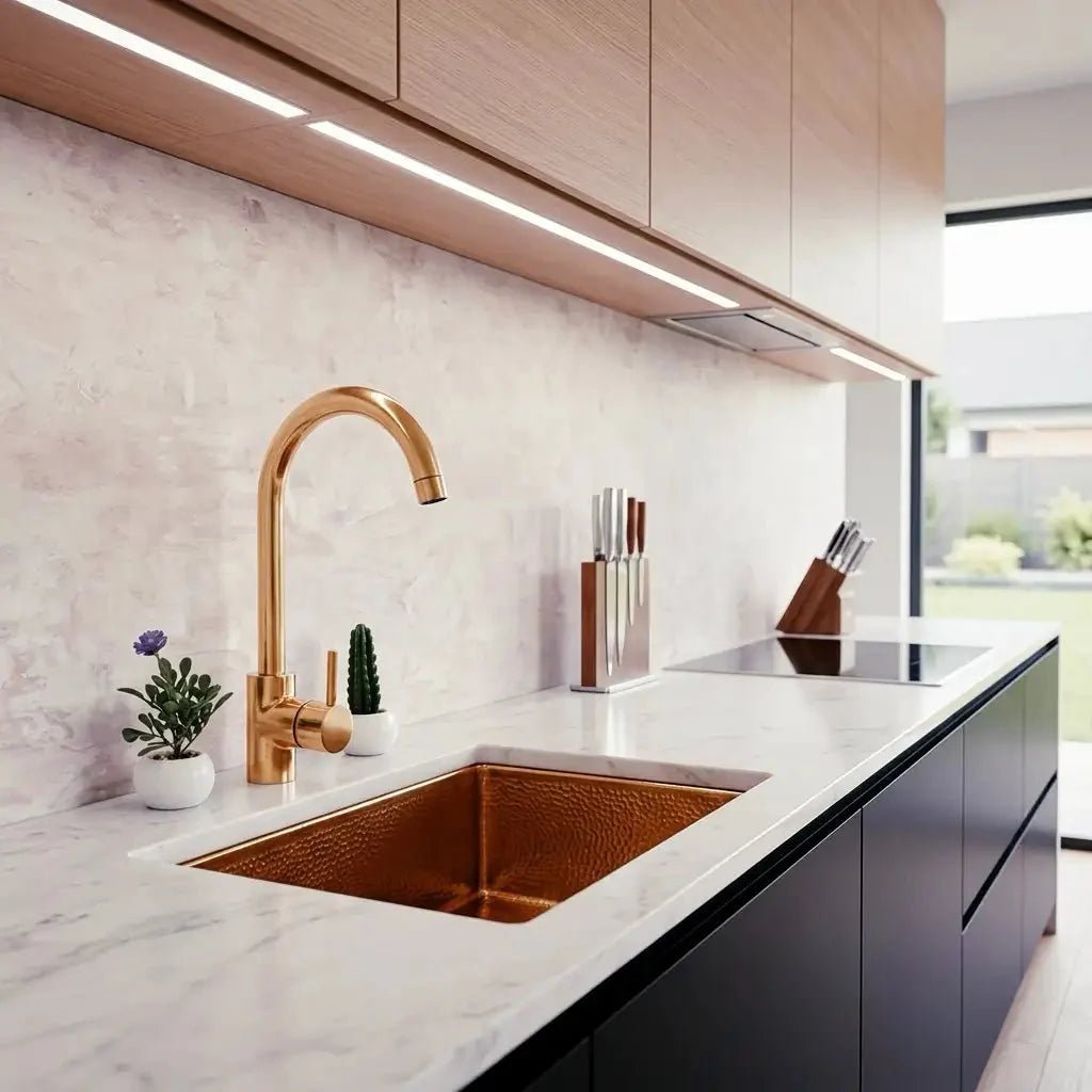 Unlacquered Brass Single Hole Basin Faucet, Brass Mixer Tap, Bar Prep faucet - BRASSDORIA