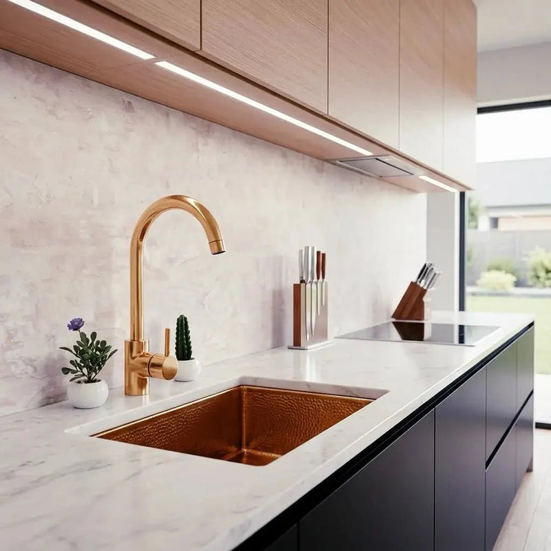 Unlacquered Brass Single Hole Basin Faucet, Brass Mixer Tap, Bar Prep faucet - BRASSDORIA