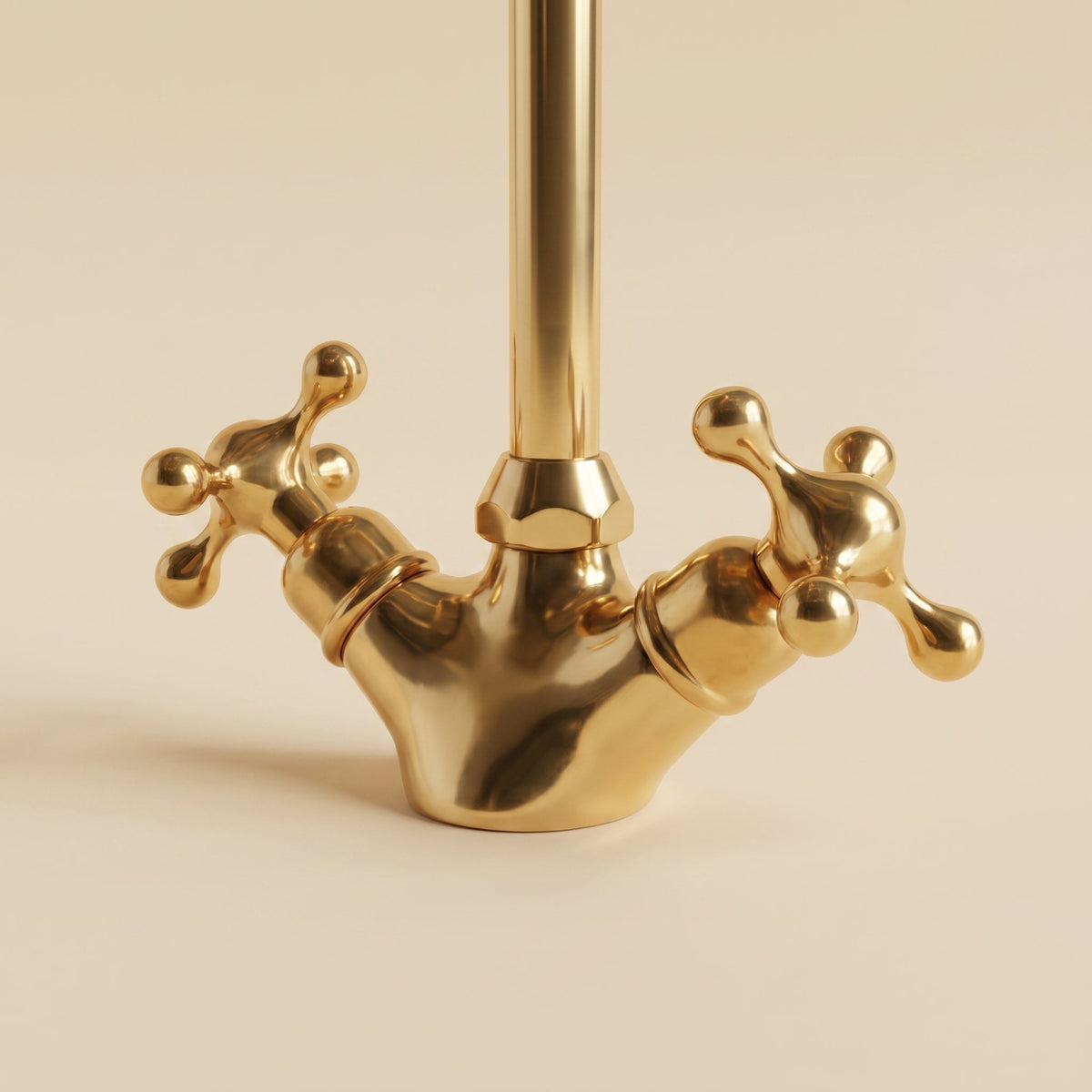 Unlacquered Brass Single Hole Faucet, Brass Bathroom Faucet - BRASSDORIA