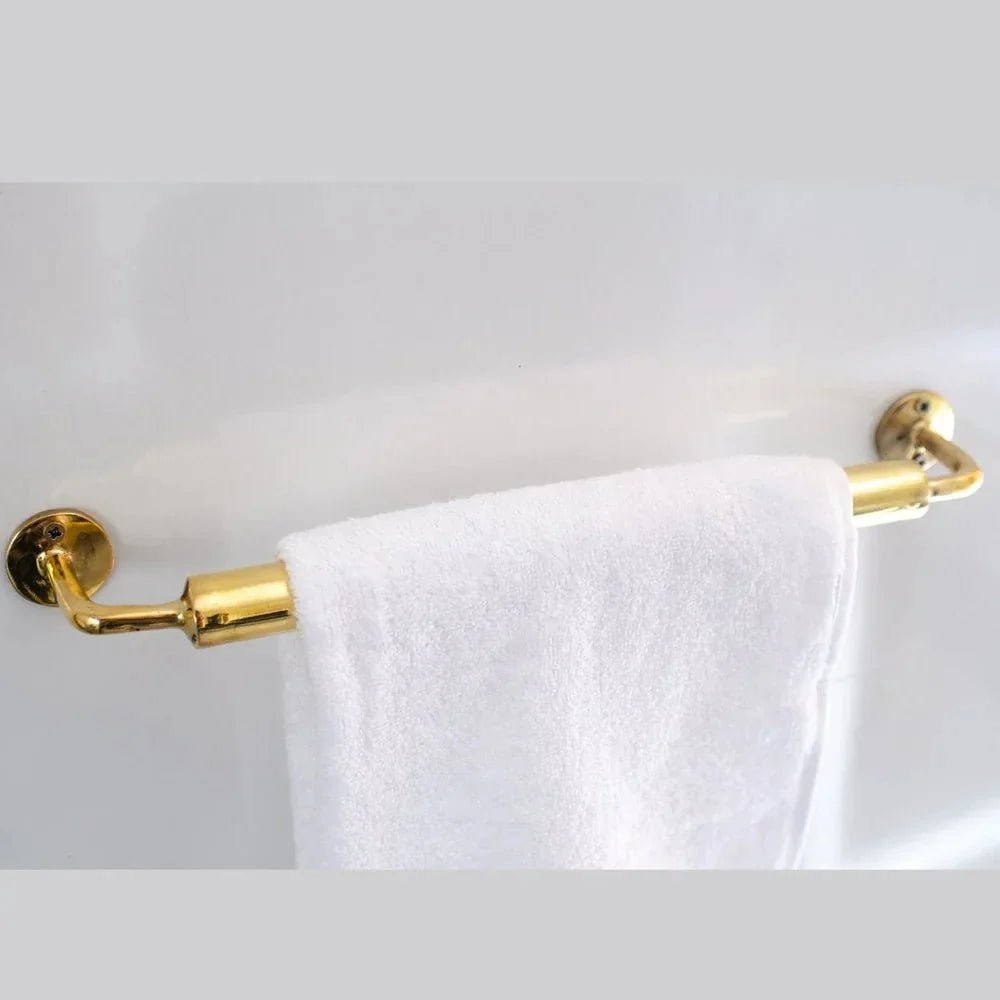 Unlacquered Brass Towel Rail - Bathroom Towel Holder - BRASSDORIA