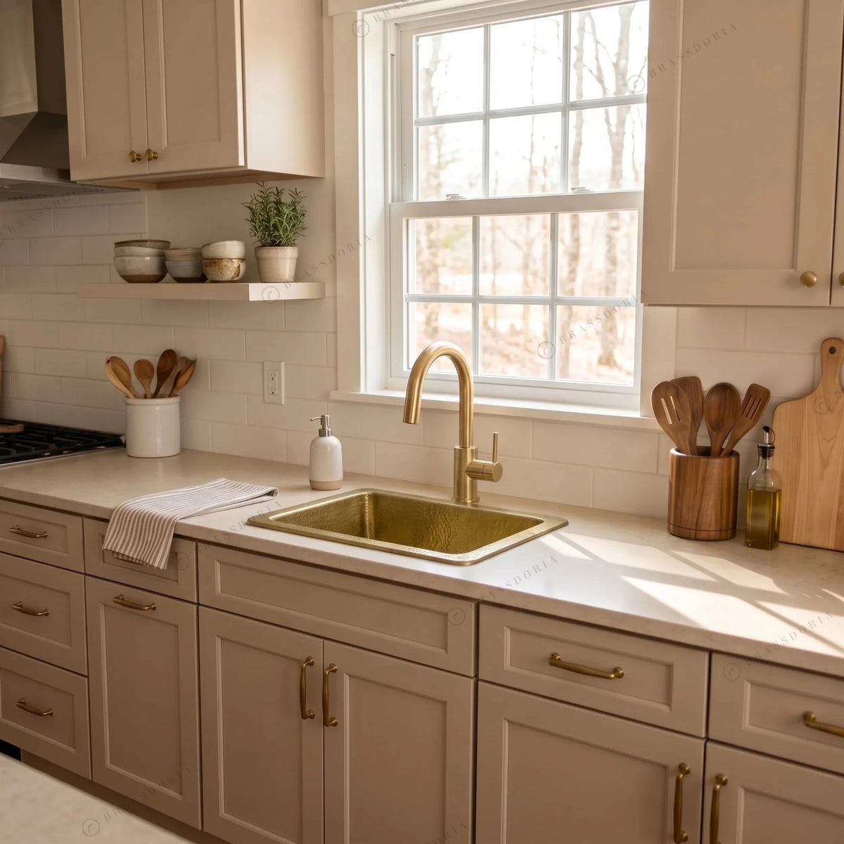 Unlacquered Brass Undermount Bar Sink – Includes Drain - BRASSDORIA