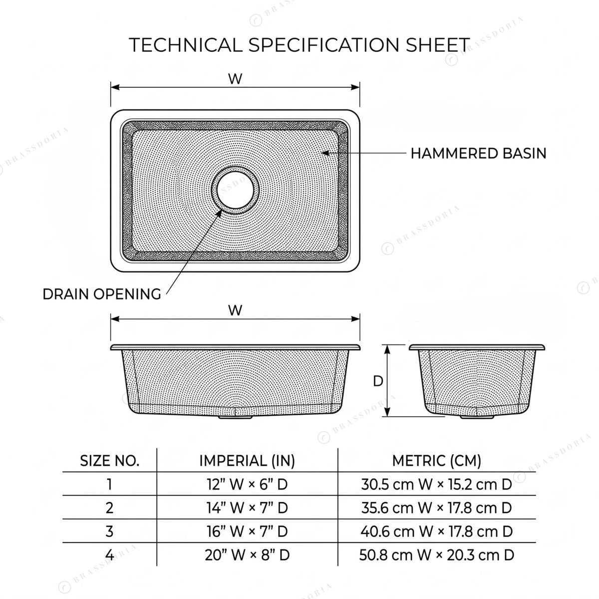 Unlacquered Brass Undermount Bar Sink – Includes Drain - BRASSDORIA