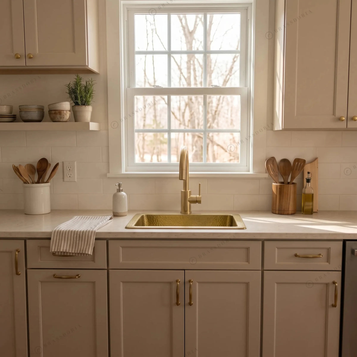 Unlacquered Brass Undermount Bar Sink – Includes Drain - BRASSDORIA