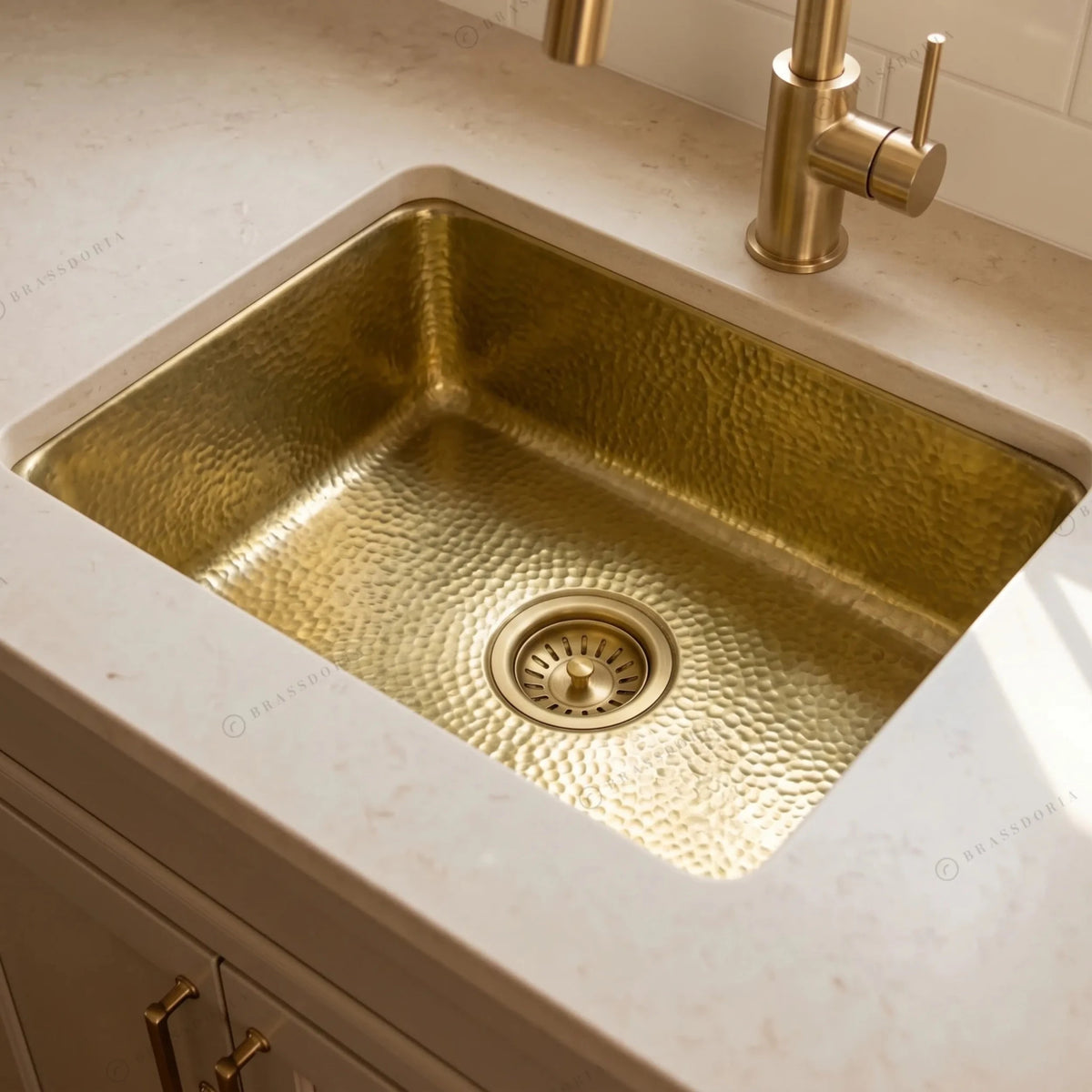 Unlacquered Brass Undermount Bar Sink – Includes Drain - BRASSDORIA