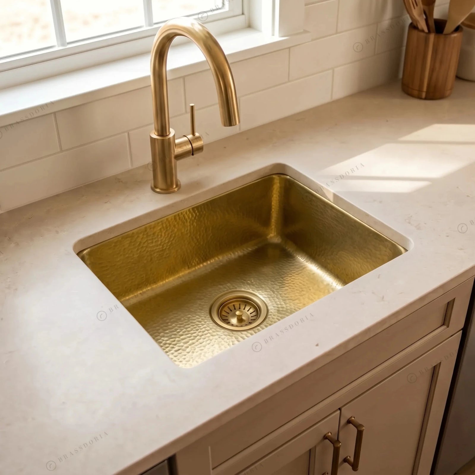 Unlacquered Brass Undermount Bar Sink – Includes Drain - BRASSDORIA