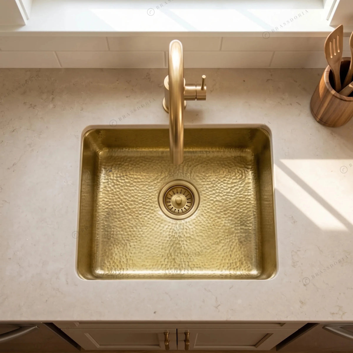 Unlacquered Brass Undermount Bar Sink – Includes Drain - BRASSDORIA
