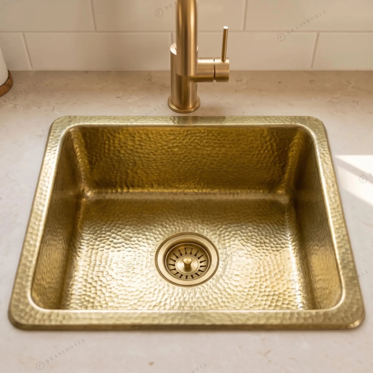 Unlacquered Brass Undermount Bar Sink – Includes Drain - BRASSDORIA