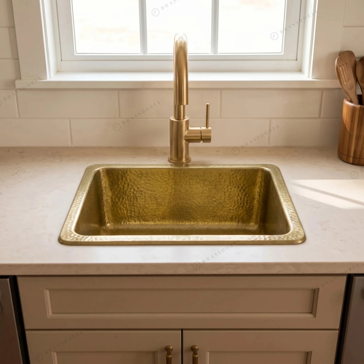 Unlacquered Brass Undermount Bar Sink – Includes Drain - BRASSDORIA