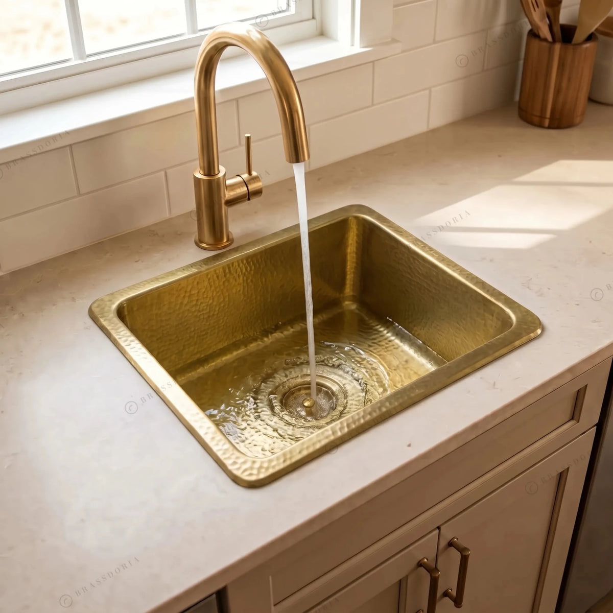 Unlacquered Brass Undermount Bar Sink – Includes Drain - BRASSDORIA