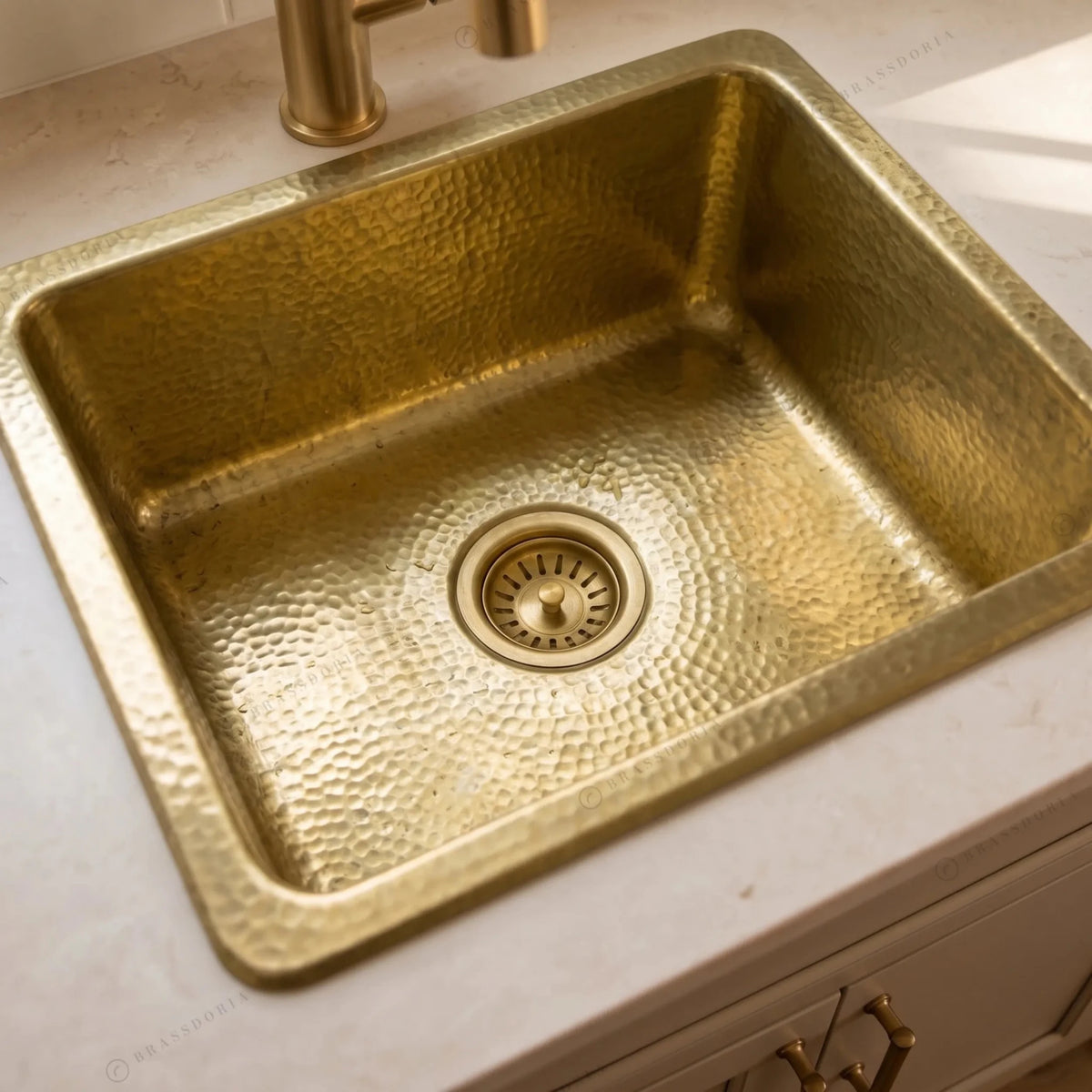 Unlacquered Brass Undermount Bar Sink – Includes Drain - BRASSDORIA
