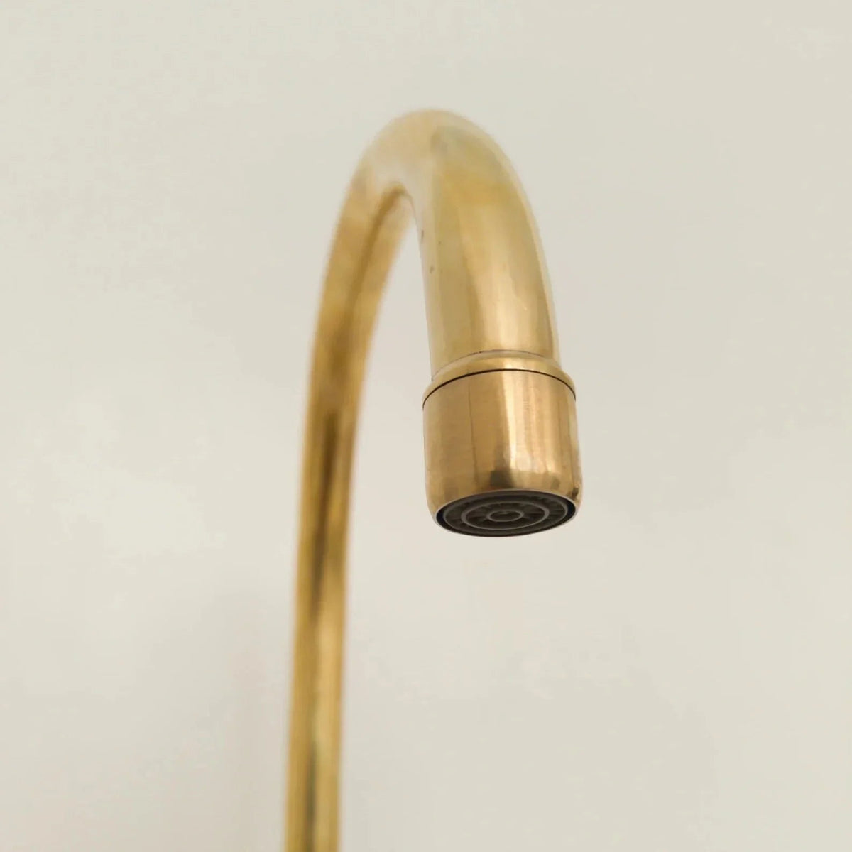 Unlacquered Brass Wall Mount Faucet, Two Handle Hot & Cold Sink Tap - BRASSDORIA