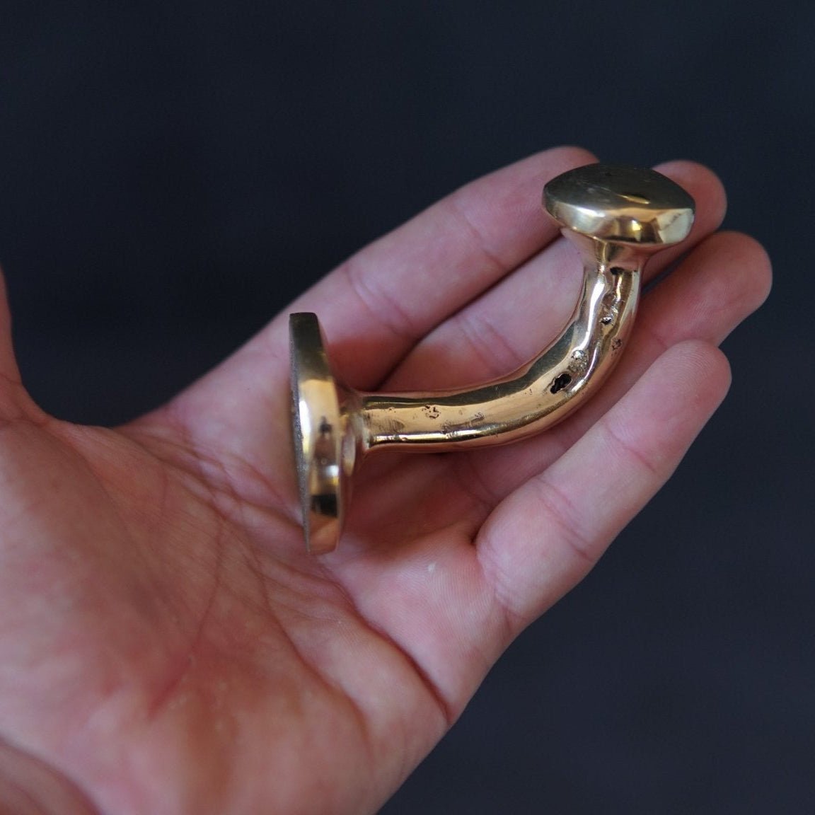 Unlacquered Solid Brass Hook, Multi Use Hook For Storage - BRASSDORIA