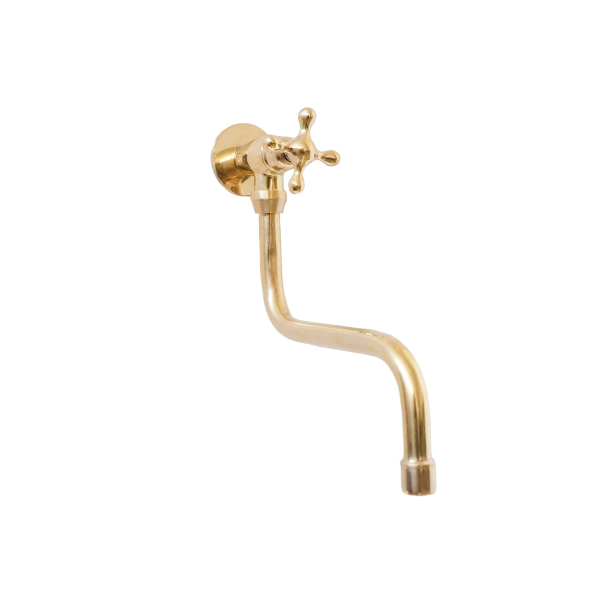 Unlacquered Solid Brass Pot Filler Faucet - Wall Mounted Kitchen Stove Pot - BRASSDORIA