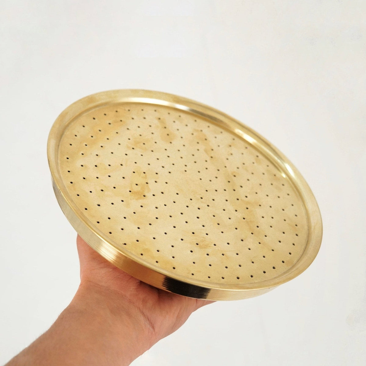 Unlacquered Solid Brass Rain Shower Head, Rose Shower Head - BRASSDORIA