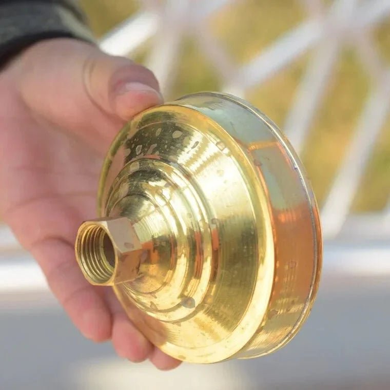Unlacquered Solid Brass Rain Shower Head, Vintage Showerhead, Works Outdoor - BRASSDORIA