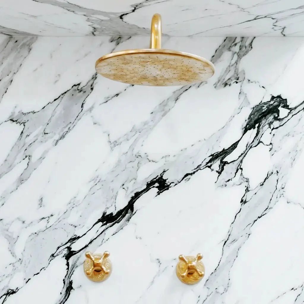 Unlacquered Solid Brass Shower System - BRASSDORIA