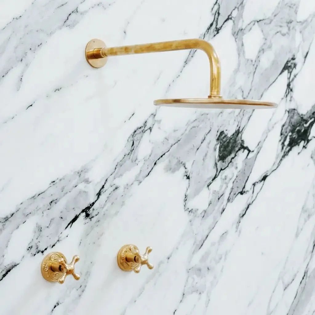 Unlacquered Solid Brass Shower System - BRASSDORIA