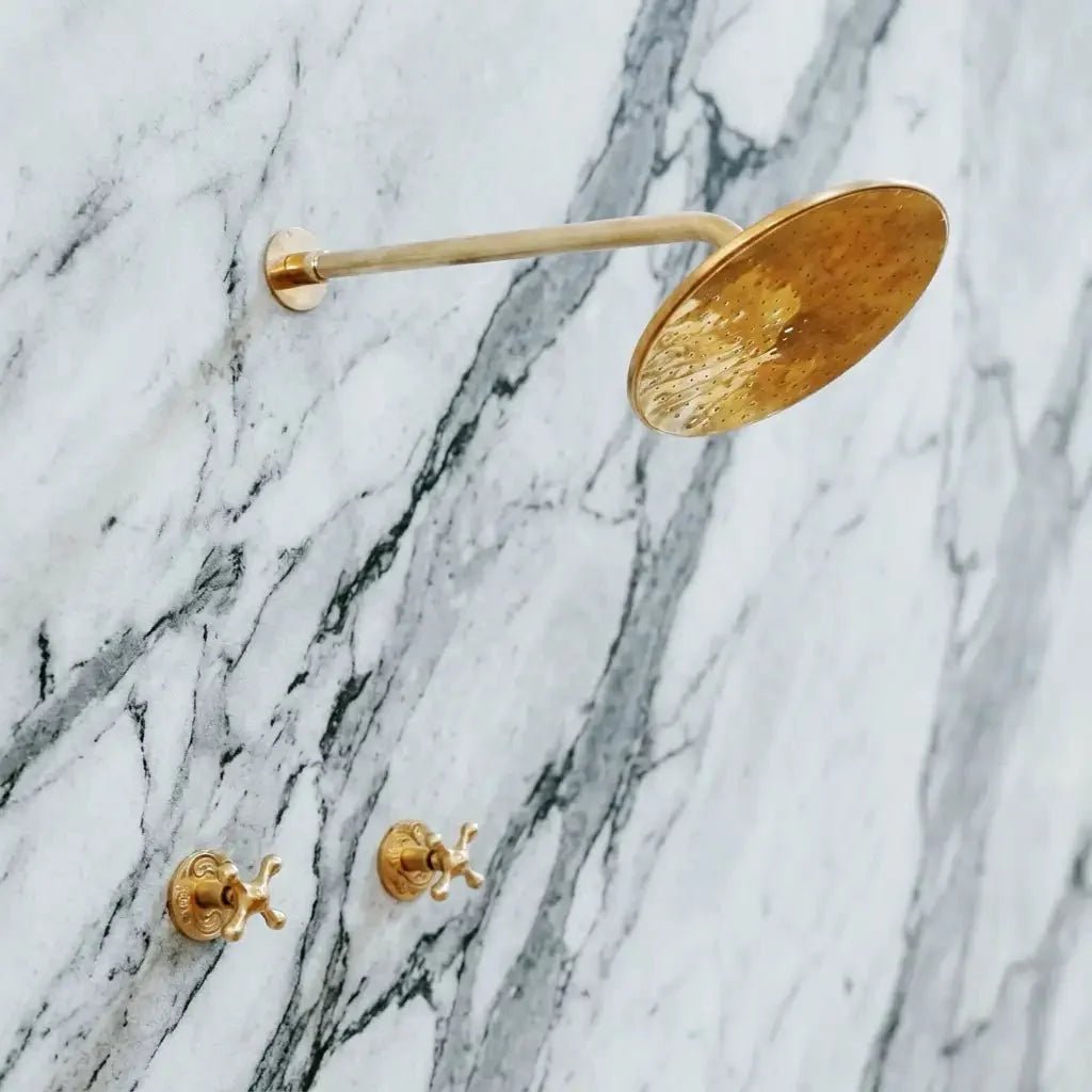 Unlacquered Solid Brass Shower System - BRASSDORIA