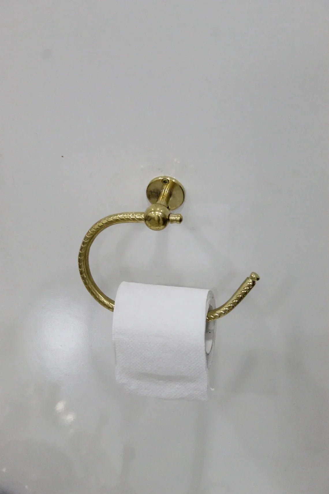 Unlacquered Solid Brass Toilet Paper Holder - BRASSDORIA