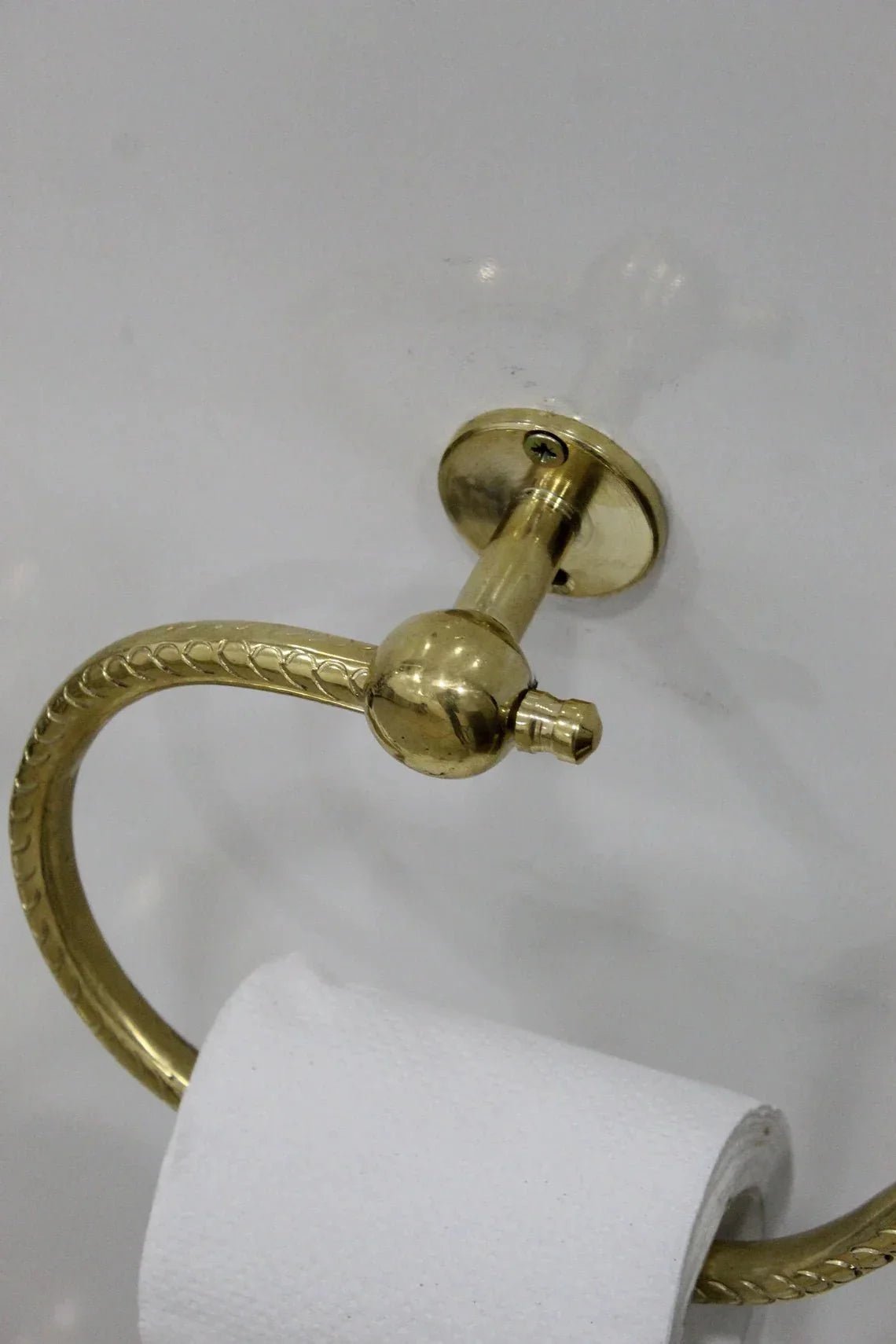 Unlacquered Solid Brass Toilet Paper Holder - BRASSDORIA