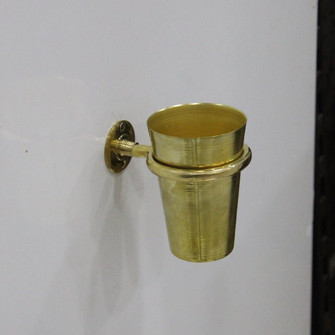 Unlacquered Solid Brass Tooth Brush Holder - BRASSDORIA