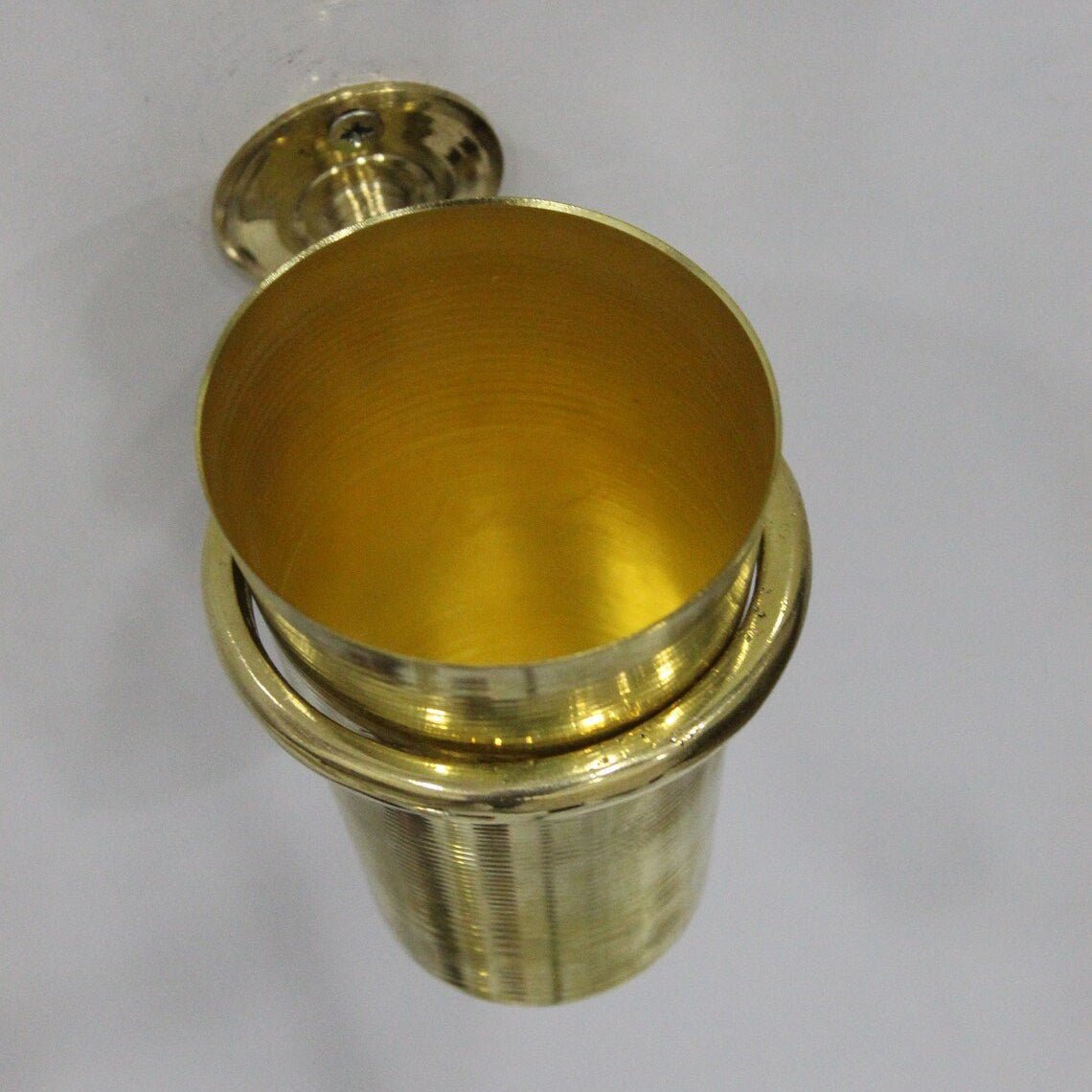 Unlacquered Solid Brass Tooth Brush Holder - BRASSDORIA