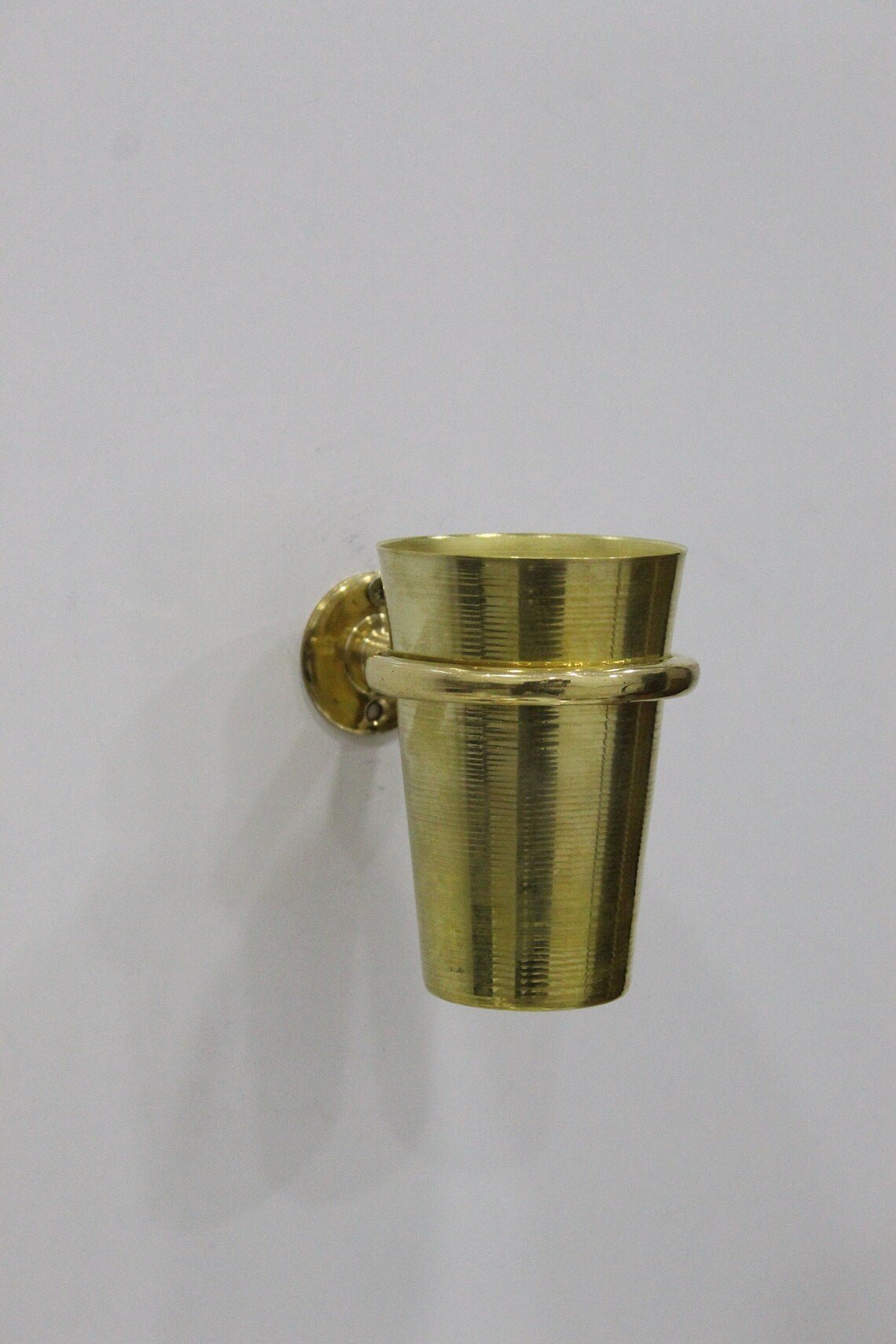 Unlacquered Solid Brass Tooth Brush Holder - BRASSDORIA