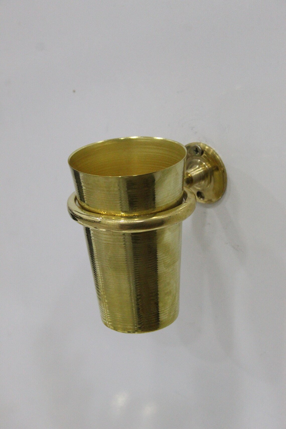 Unlacquered Solid Brass Tooth Brush Holder - BRASSDORIA