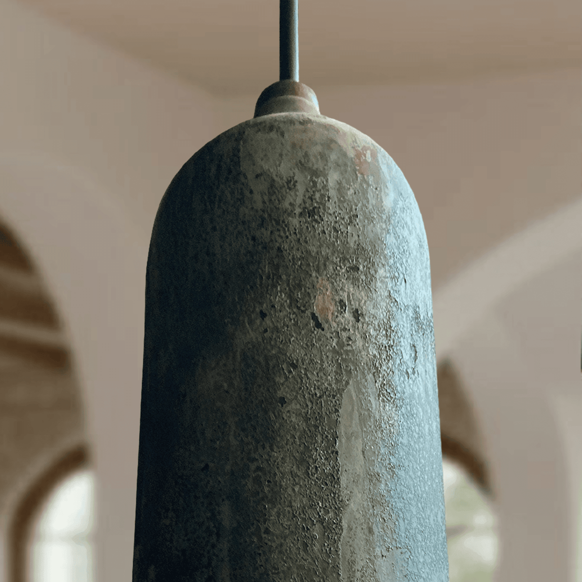 Verdigris Copper Cylinder Pendant – Long Patina Ceiling Light for Kitchens - BRASSDORIA
