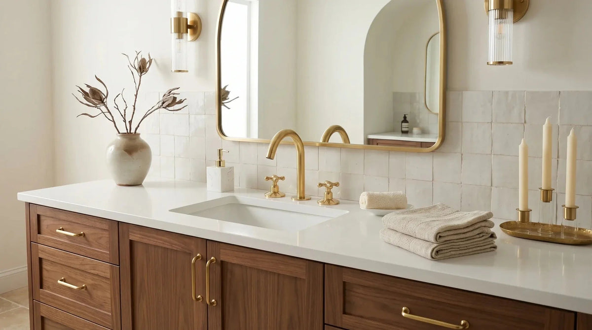 Widespread 3 Holes Solid Brass Faucet, Antique Brass Kitchen Deck Mounted Faucet - BRASSDORIA